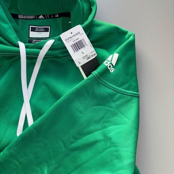 Adidas STM pullover hoodie women’s large tea green white new - Picture 12 of 12